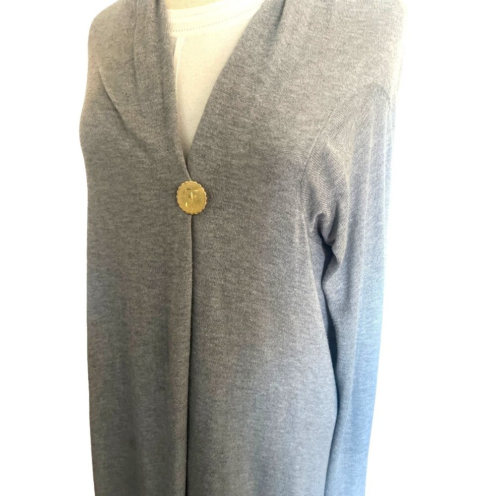 F Monogram Vintage Brooch Gold Tone Elegant Scalloped Edges Circle Round 1” - Picture 2 of 7